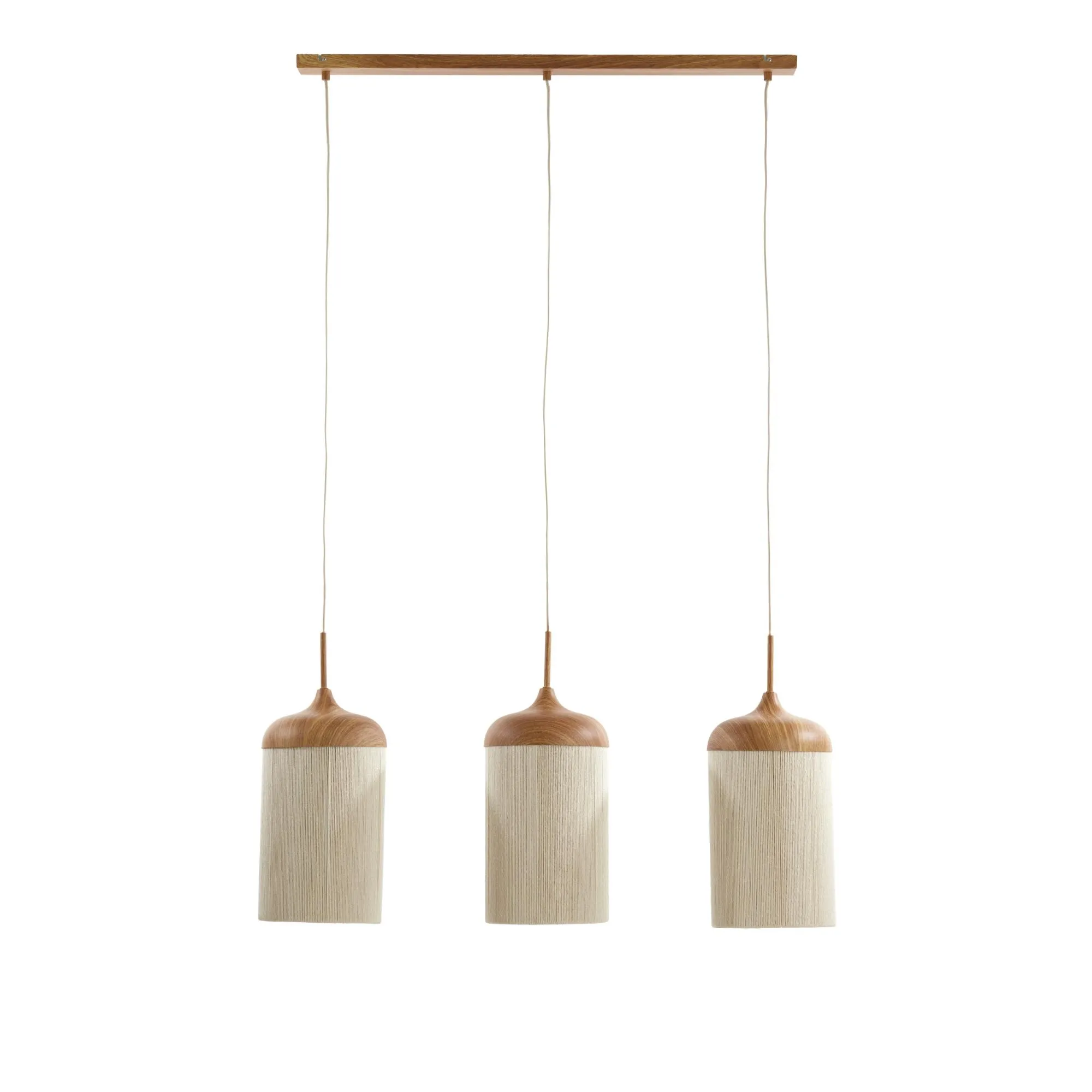 Suspension à 3 lumières en forme de gobelet beige/naturel Light & Living Dania
