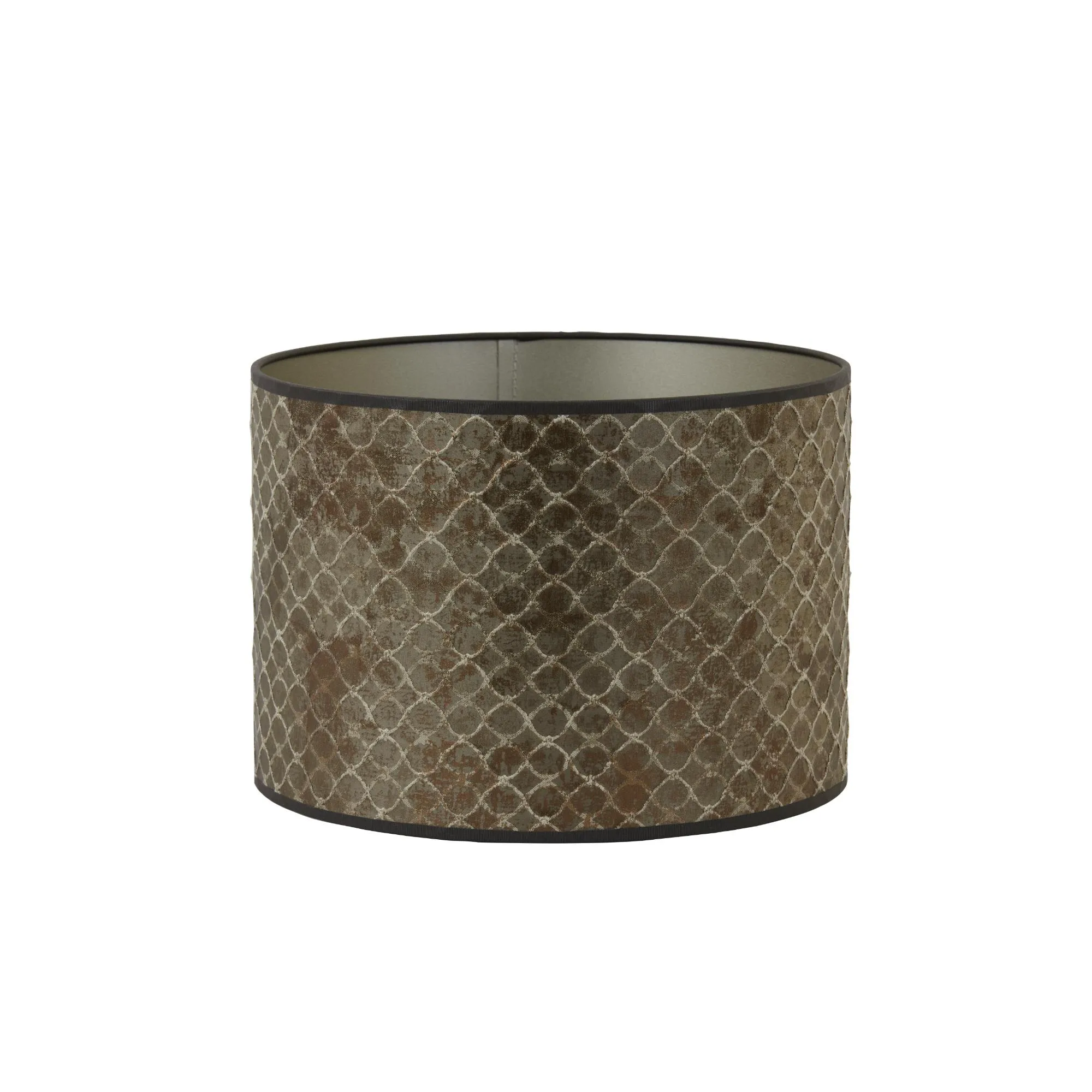 Abat-jour cylindrique en velours doré/marron Light & Living Elodi