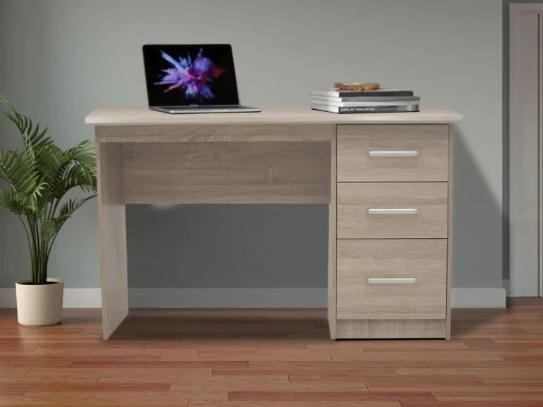 Bureau MATEI 120 cm 3 tiroirs chêne sonoma