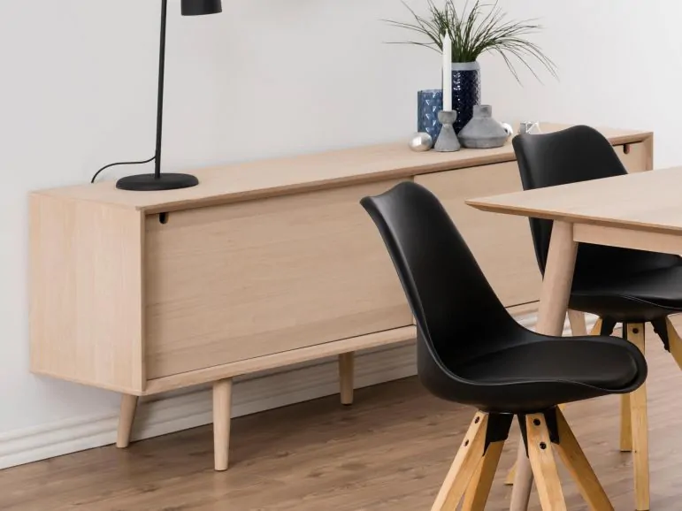 Buffet/bahut CENTORO 2 portes coulissantes chêne clair