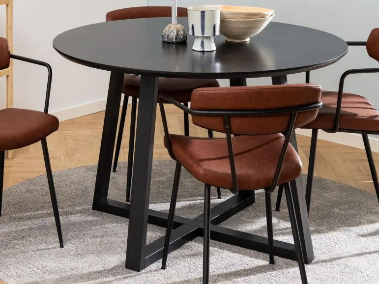 Table repas ronde MELINA Ø 120 cm noir