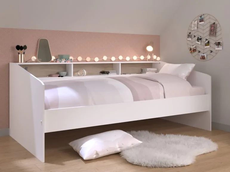 Lit capitain SULLY 90x200 cm blanc