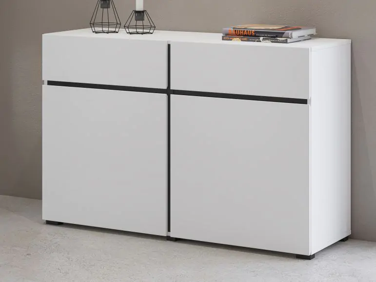 Commode CROSSAIR 2 portes 2 tiroirs blanc