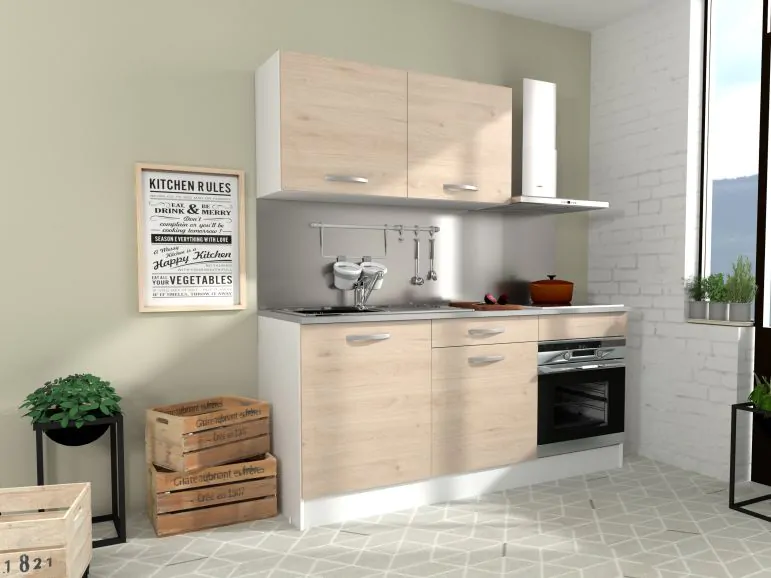 Bloc cuisine ECOTIC 180 cm chêne jackson