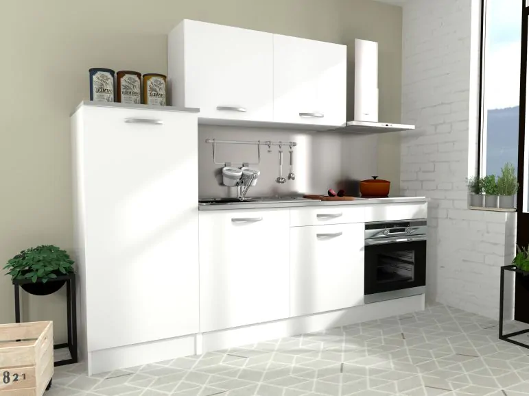 Bloc cuisine ECOTIC 240 cm blanc