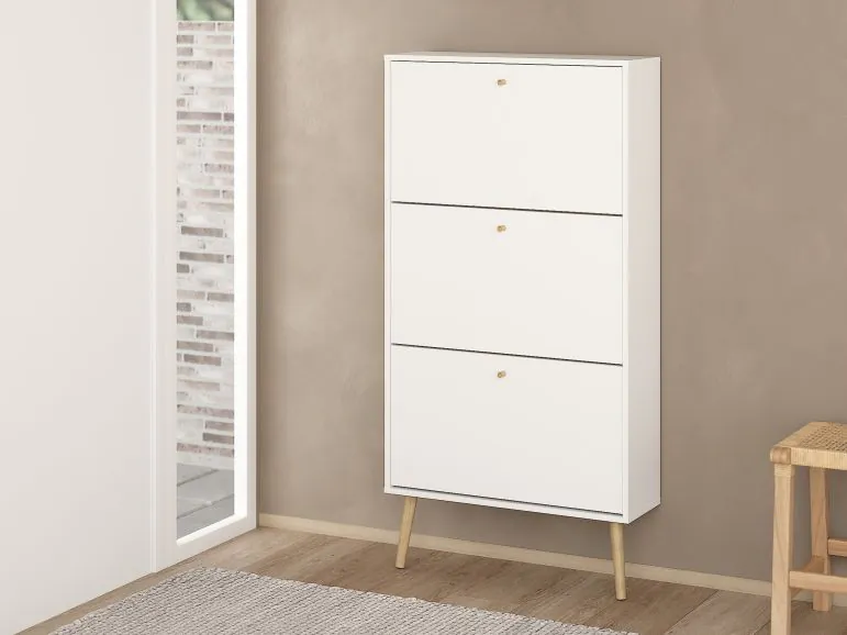 Armoire à chaussures BOAVISTA 3 portes blanc