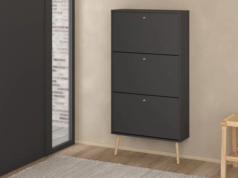 Armoire à chaussures BOAVISTA 3 portes gris