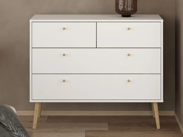 Commode BOAVISTA 4 tiroirs blanc