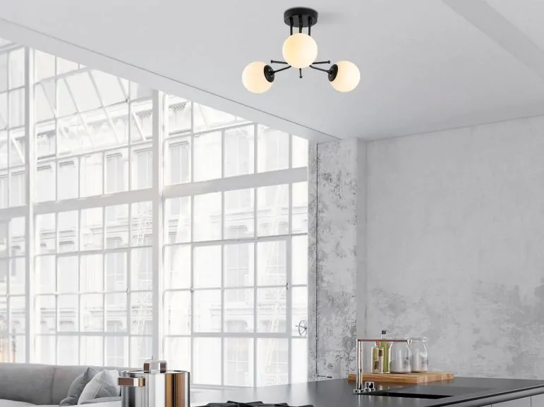 Plafonnier KAZAN 3 lampes noir