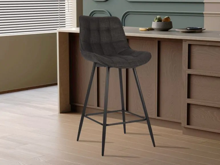 Tabouret de bar ARIBO gris foncé