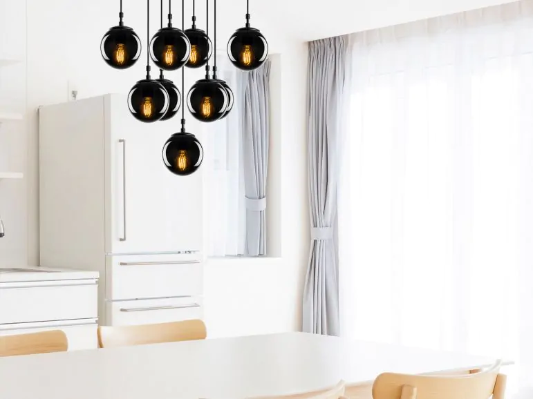 Suspension EIFFEL 9 lampes noir