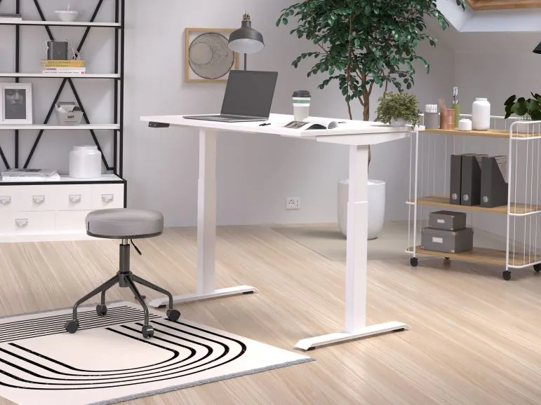 Bureau à hauteur variable électrique JETLAG 140 cm blanc