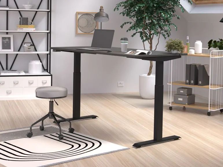 Bureau à hauteur variable électrique JETLAG 160 cm graphite/noir