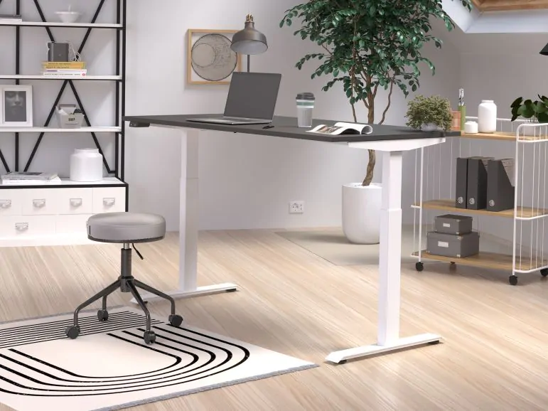 Bureau à hauteur variable électrique JETLAG 160 cm graphite/blanc