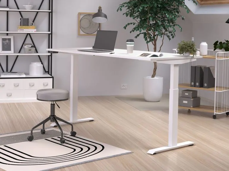 Bureau à hauteur variable électrique JETLAG 180 cm blanc