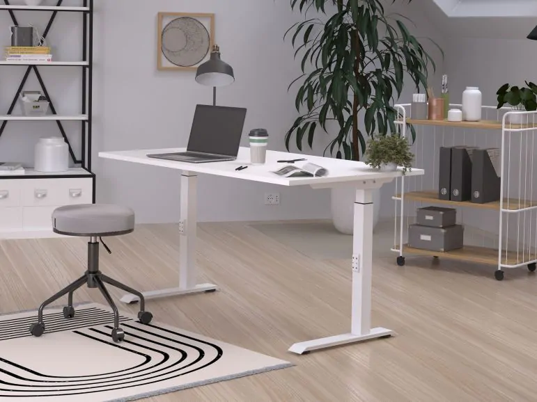 Bureau à hauteur variable ROBERT 120 cm blanc