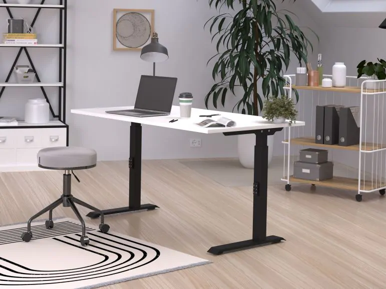 Bureau à hauteur variable ROBERT 120 cm blanc/noir