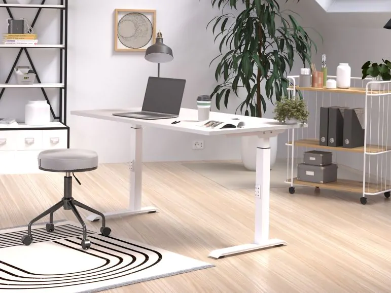 Bureau à hauteur variable ROBERT 120 cm cachemire/blanc