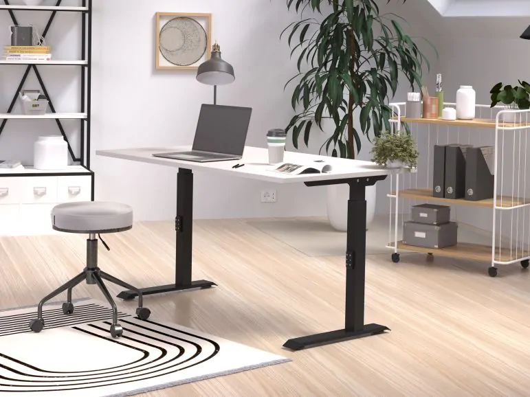 Bureau à hauteur variable ROBERT 120 cm cachemire/noir