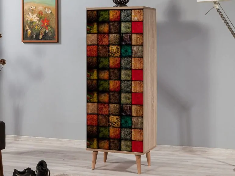 Meuble à chaussures FILINE 1 porte multicolore