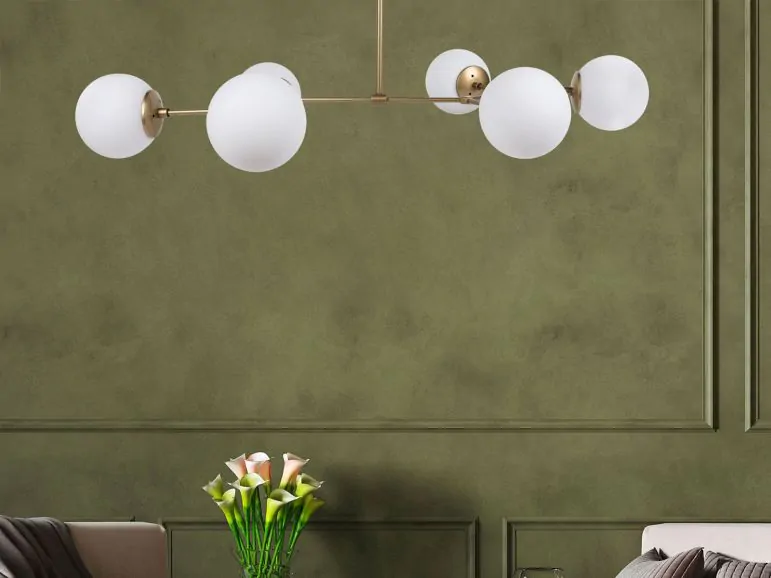 Suspension DAMSON 6 globes jaune