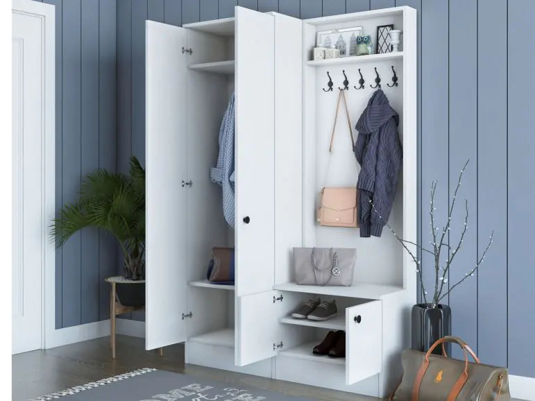 Vestiaire ARVIKA 4 portes blanc