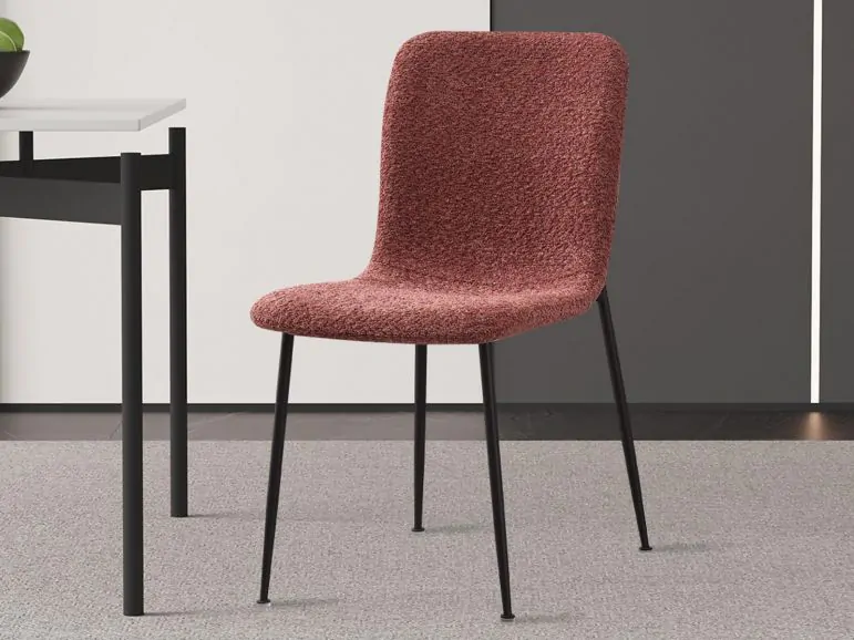 Chaise ALIBABA tissu bouclé rose