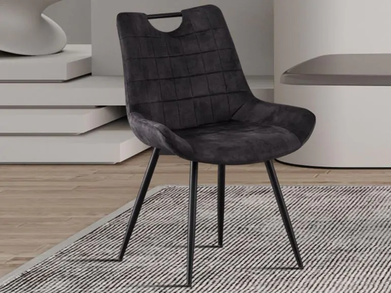 Chaise NINNO velours gris