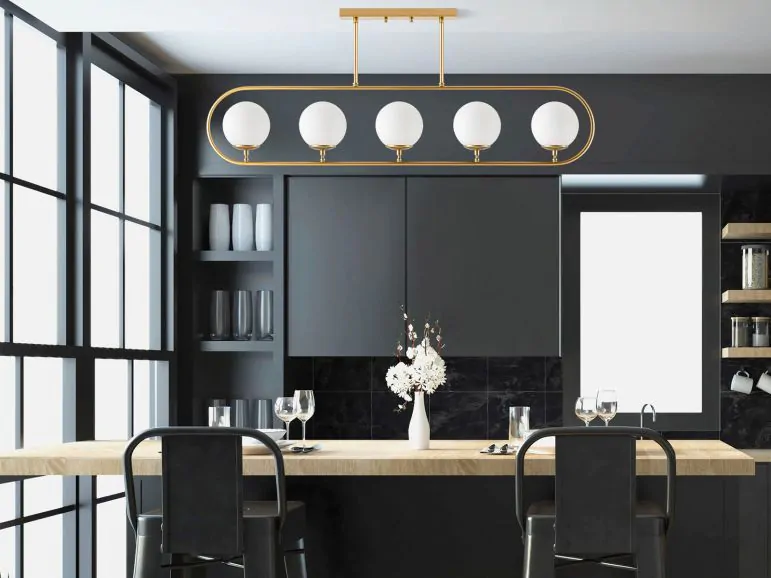 Suspension JAW 5 lampes doré