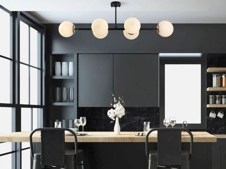 Suspension FAROUK 6 lampes noir