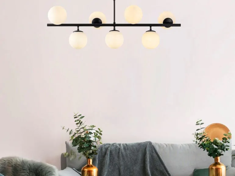 Suspension FAROUK 7 lampes noir