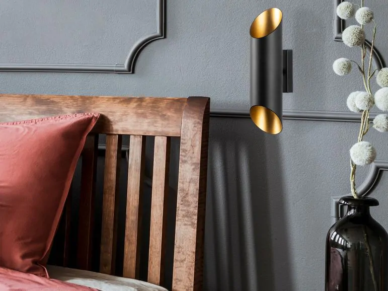 Applique murale YANUCA 2 lampes noir/or