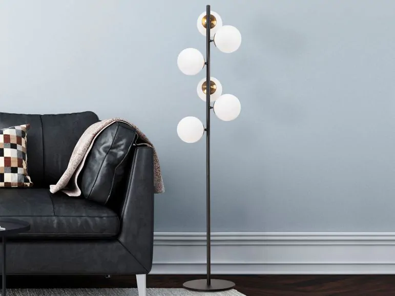 Lampadaire ZAGALLO 6 lampes noir