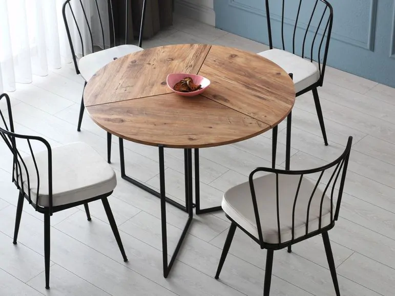 Table repas ronde pliable YARI Ø 100 cm pin atlantique