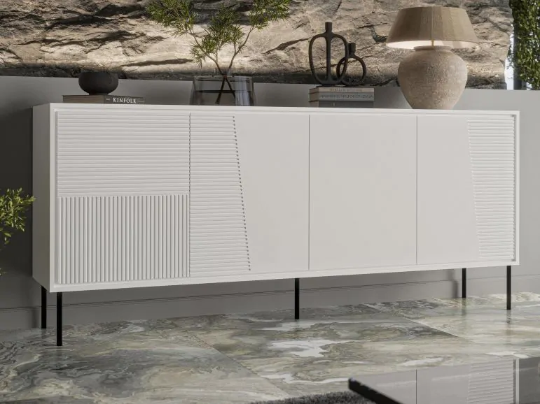 Buffet/bahut ALBICESTE 4 portes blanc