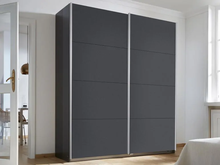 Armoire TAPAS 2 portes 181 cm gris métal