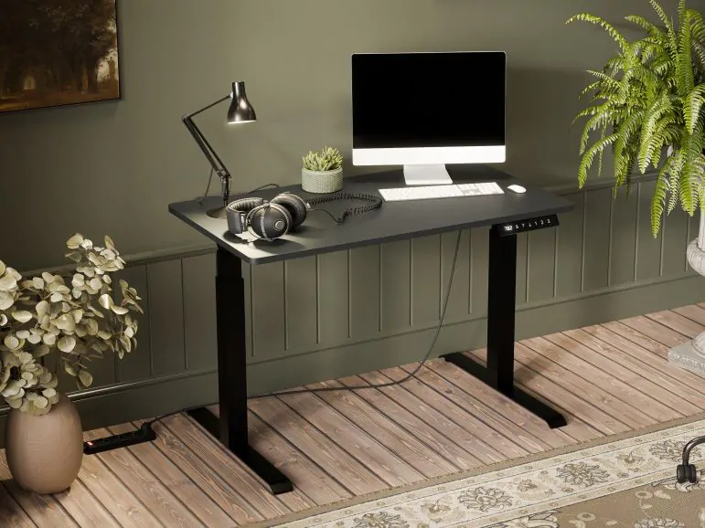 Bureau à hauteur variable électrique NOMALAND 120 cm anthracite/noir