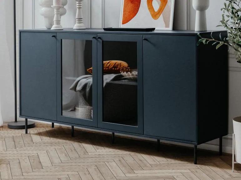 Commode CARACAL 4 portes bleu navy