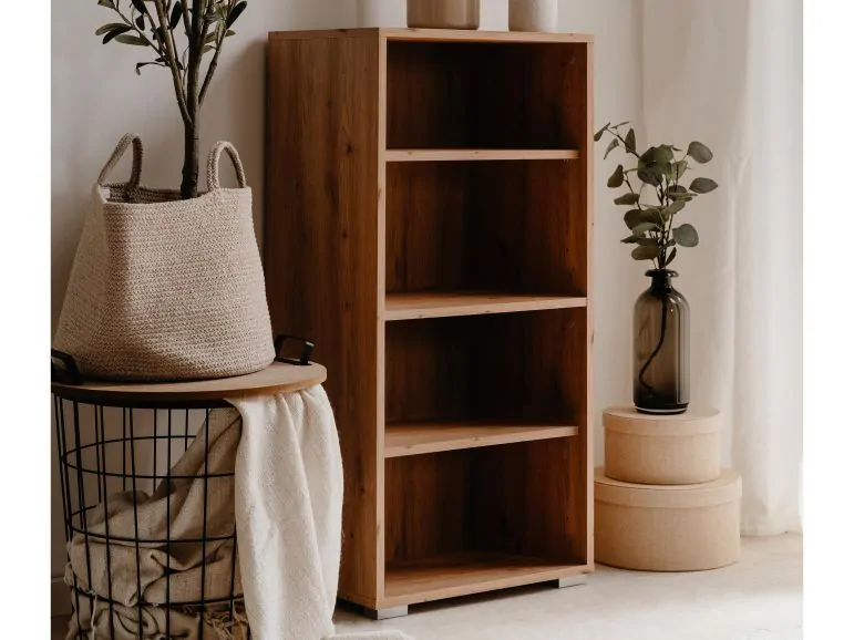 Armoire de bureau FINNET 3 étagères chêne artisan