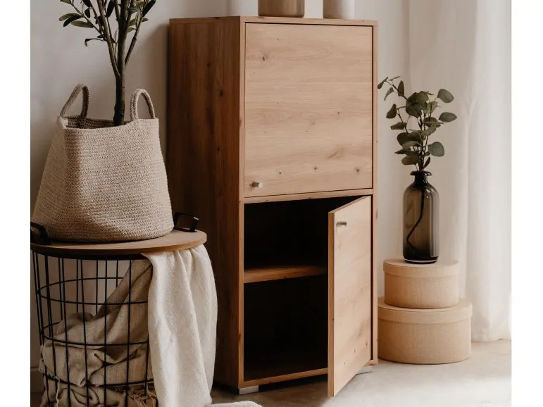 Armoire de bureau FINNET 2 portes chêne artisan