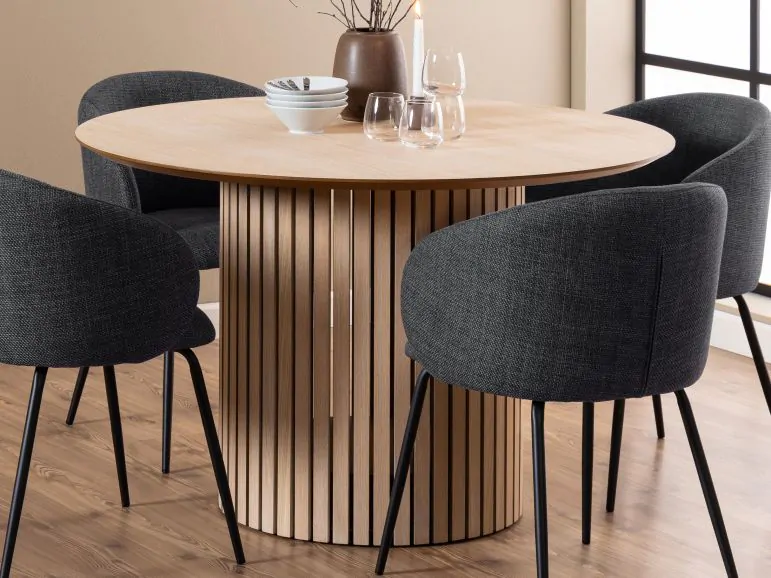 Table repas ronde LINNEA Ø 120 cm chêne clair