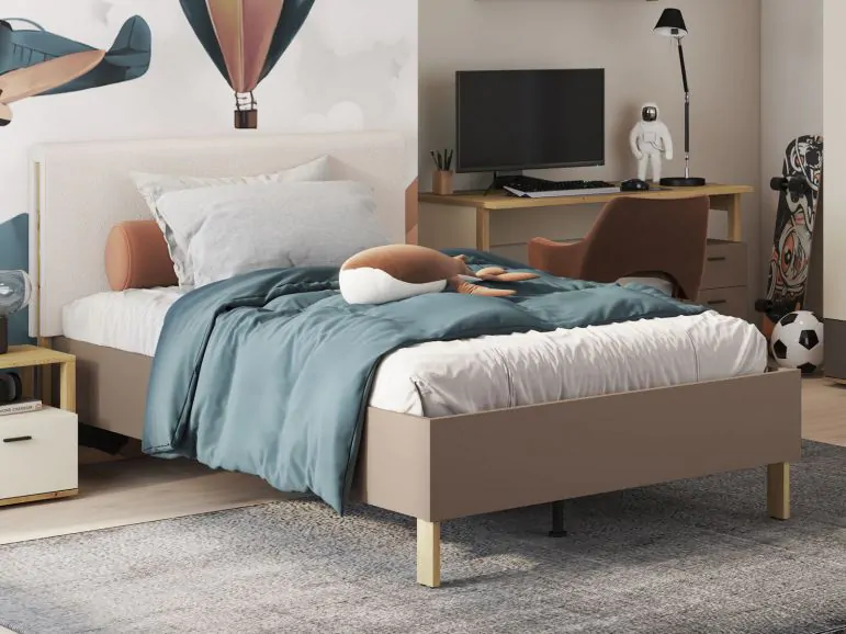 Lit LENAXO 120x200 cm cachemire