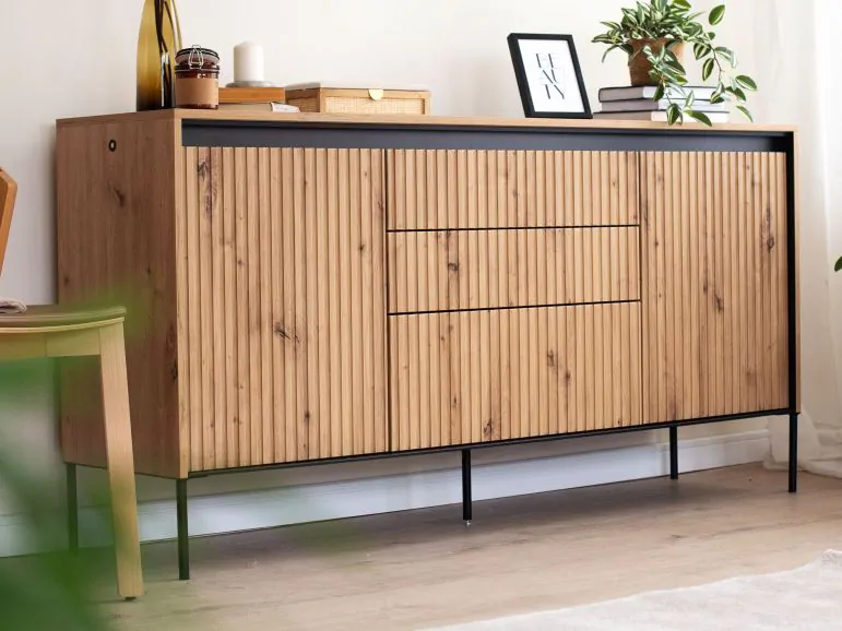 Buffet/bahut TRAINING 2 portes 3 tiroirs chêne artisan