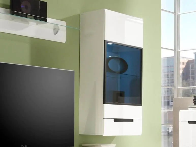 Armoire murale HERCULE 1 porte (droite) blanc/blanc laqué