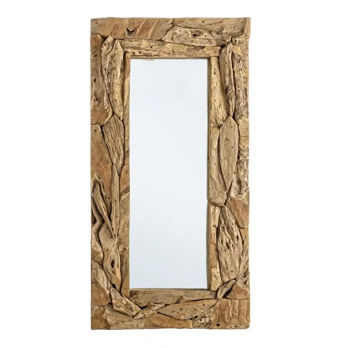 Miroir rectangulaire en racine de teck