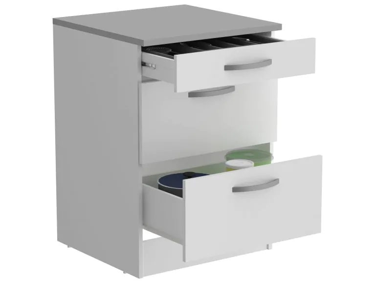 Meuble bas ECOTIC 3 tiroirs blanc