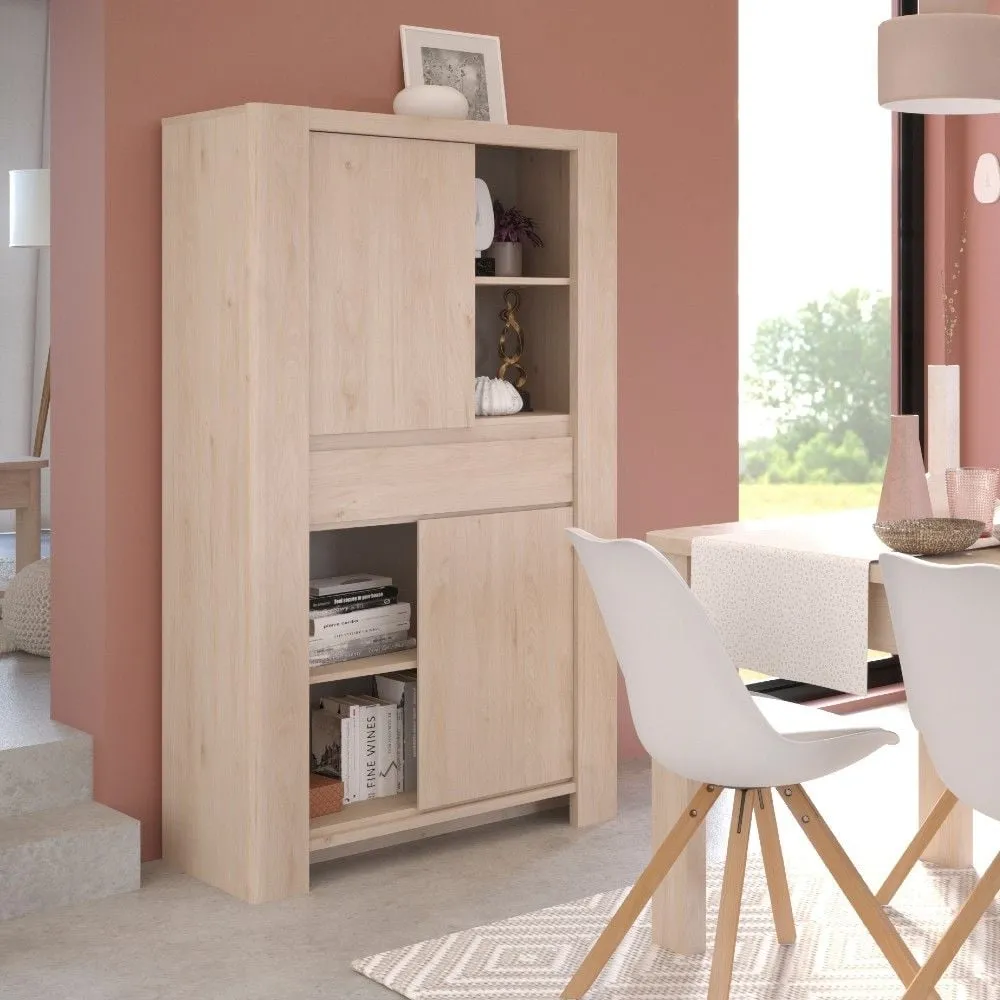 Vaisselier Porto 90cm à 2 portes & 1 tiroir - chêne Jackson