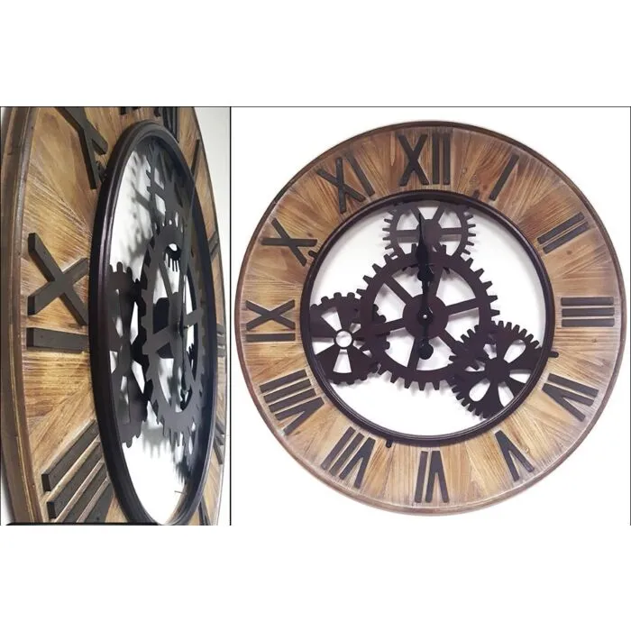 Horloge géante ⌀80 cm métal/mdf