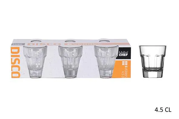 6 VERRES DISCO 4.5CL