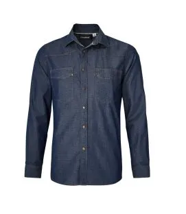 Chemise homme manche longue denim bleu XS Authentique Molinel
